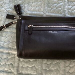 Coach Black Leather Toiletry Bag